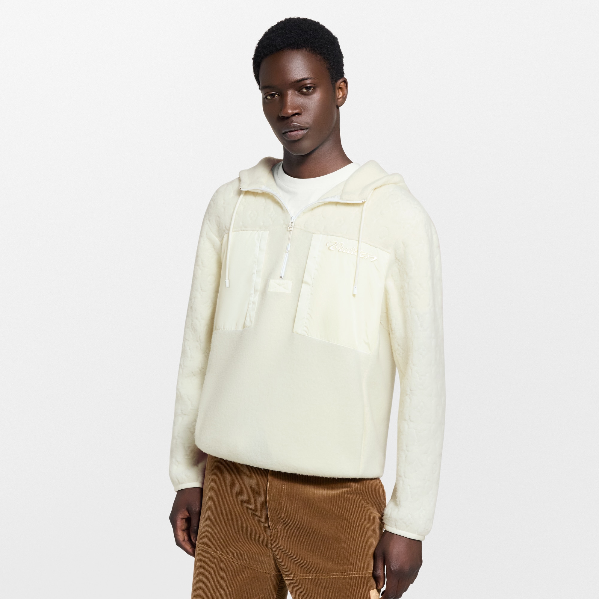 Louis Vuitton シグネチャーテクニカルウールパイルフーディ Signature Technical Wool Pile Hoodie - New - For Men | LOUIS VUITTON ®